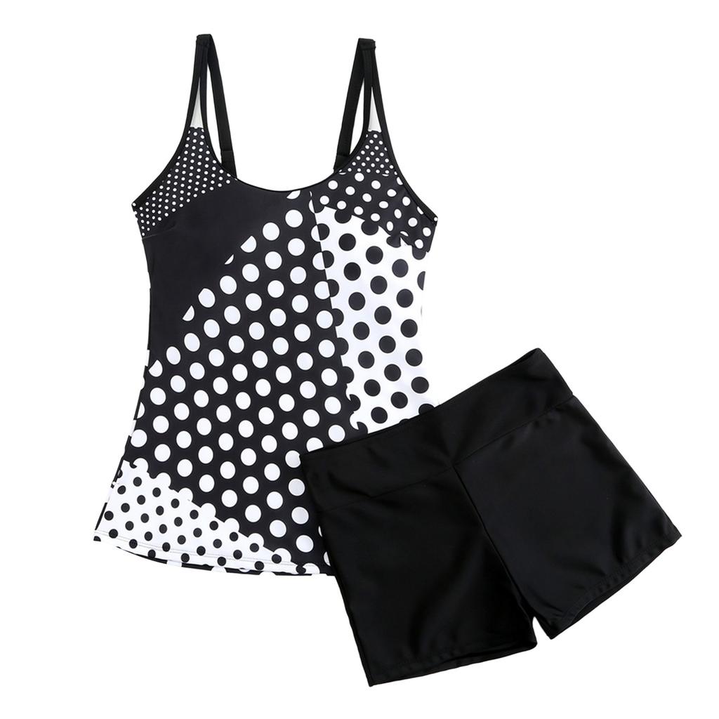 Women Two Piece  Swimsuits  Bathing Tank Tops With Shorts Athletic Swimwear