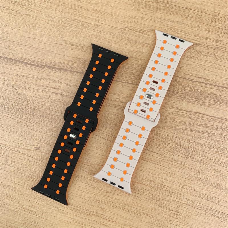 Silicone Band For Apple Watch Strap 49mm 45mm 41mm 44mm 40mm 38 42mm 46mm Bracelet Correa Iwatch Series 10 9 8 7 6 5 3 SE Ultra
