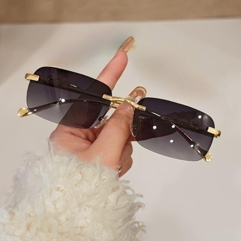 Simple Retro Style Chic Frameless Fashionable Glasses Suitable for Men and Women To Wear