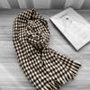 Winter Scarf 2025 New Plaid Scarf Women's Fringed Imitation Cashmere Plaid Scarf Warm Scarf Shawl