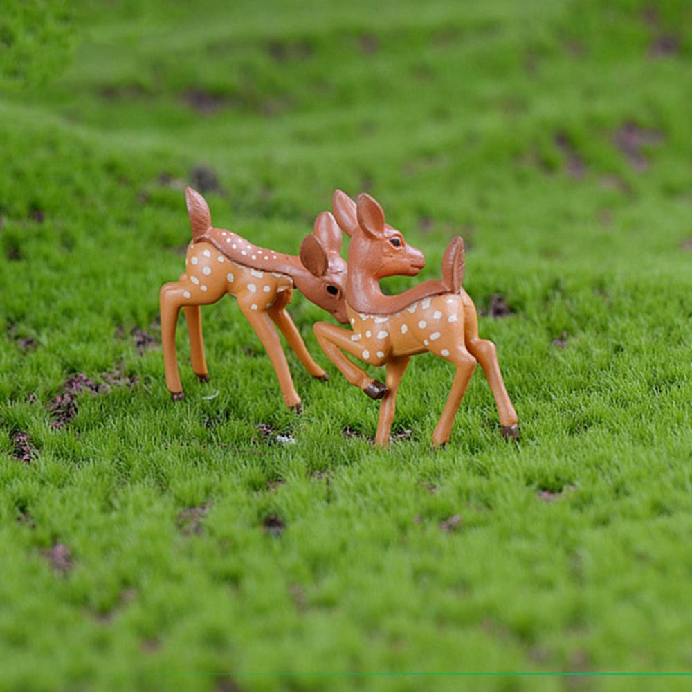 Cute DIY Fairy Garden Resin Craft Terrarium Ornament Animal Figurine Miniature Sika Deer