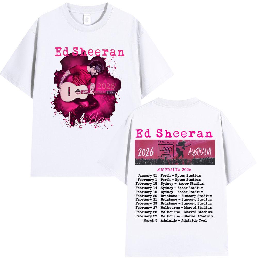 Ed Sheeran Loop Tour Concert 2026 Merch Tshirts Fans Gifts Unisex Women Clothing Fashion 100 Cotton Oversized T Shirts Streetwear