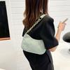 Women Corduroy Shoulder Bag Solid Color Retro Handbag Zippered Underarm Hobo Handbag for Travel Work Parties