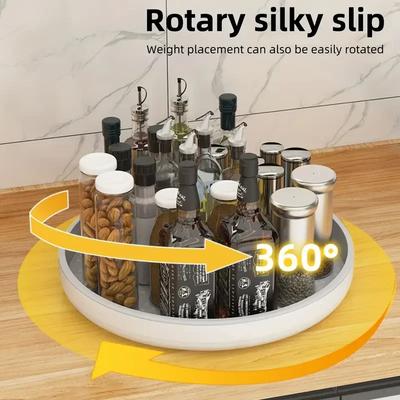 Поворотный на 360° лоток для хранения Многофункциональная полка для хранения специй Кухонные аксессуары Хранение фруктов и косметики