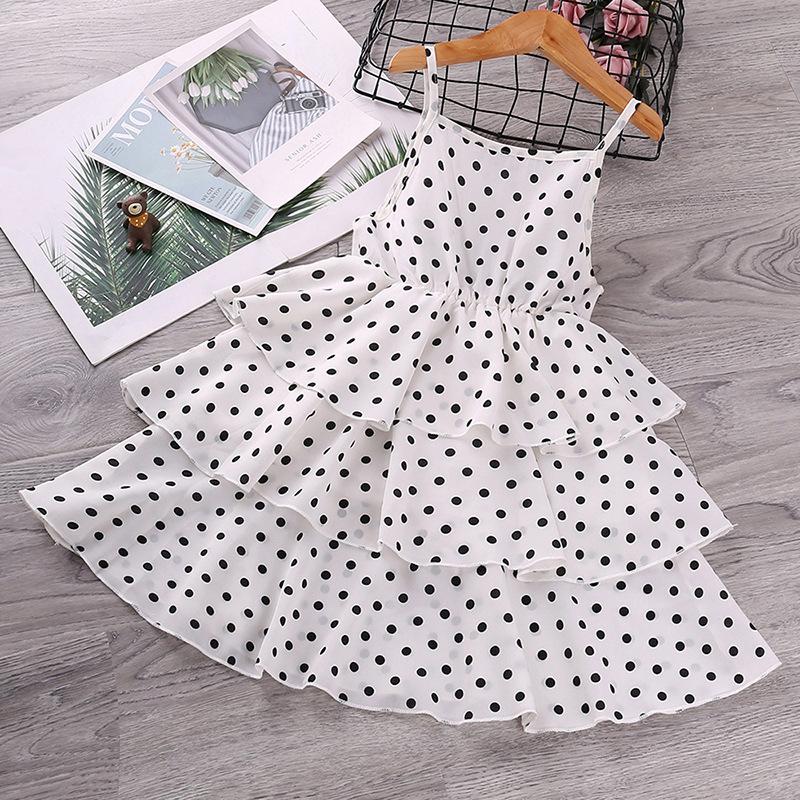 Dress Kids Girls 4-12 Years Black Polka Dot Dress For Girls Stylish Girls Vacation Holiday Clothes Kids Clothes Dress