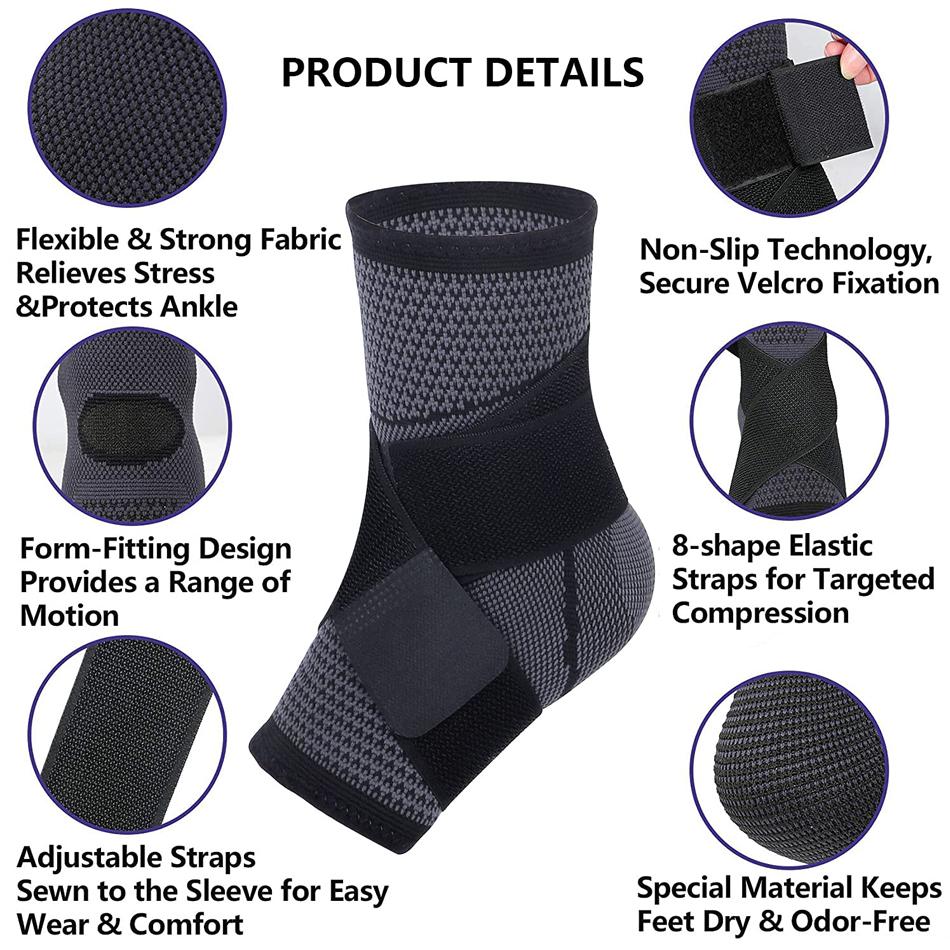 1 PC Athletic Ankle Brace Compression Strap Sleeves Support 3D Weave Elastic Bandage Foot Guard Gear Gym Fitness