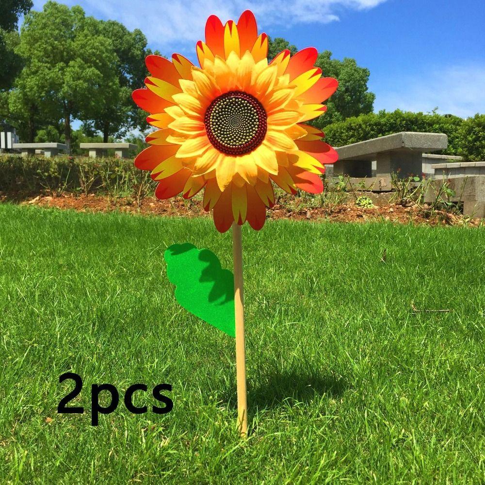 Wind Turbine Sunflower Windmill Colorful Garden Yard Decoration New Plug-in Windmill