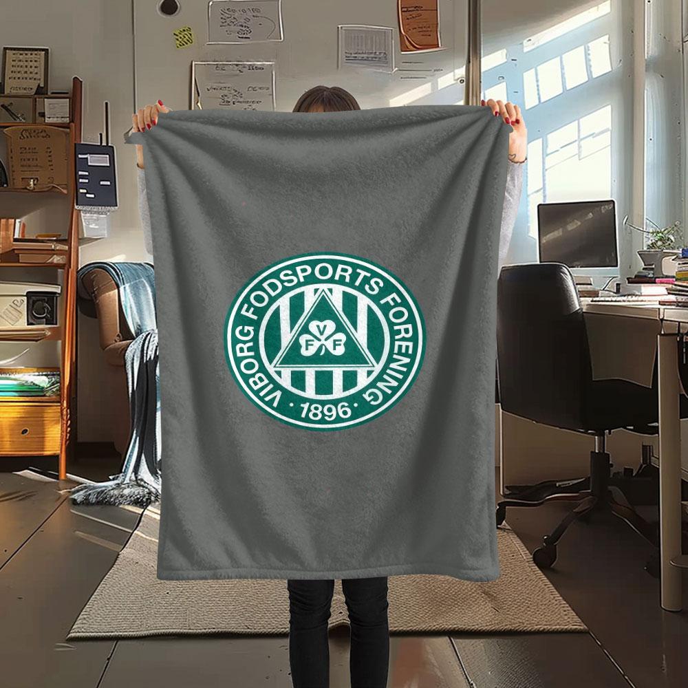 Viborg FF logo FlAannel Blanket, High quality Comfortable for All Seasons, Home Decor, Warmth and Comfort