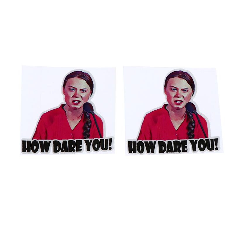 2 шт. 8*8 см, как ты смеешь, Грета Тунберг, виниловая наклейка, наклейка на окно, грузовик, автомобиль
