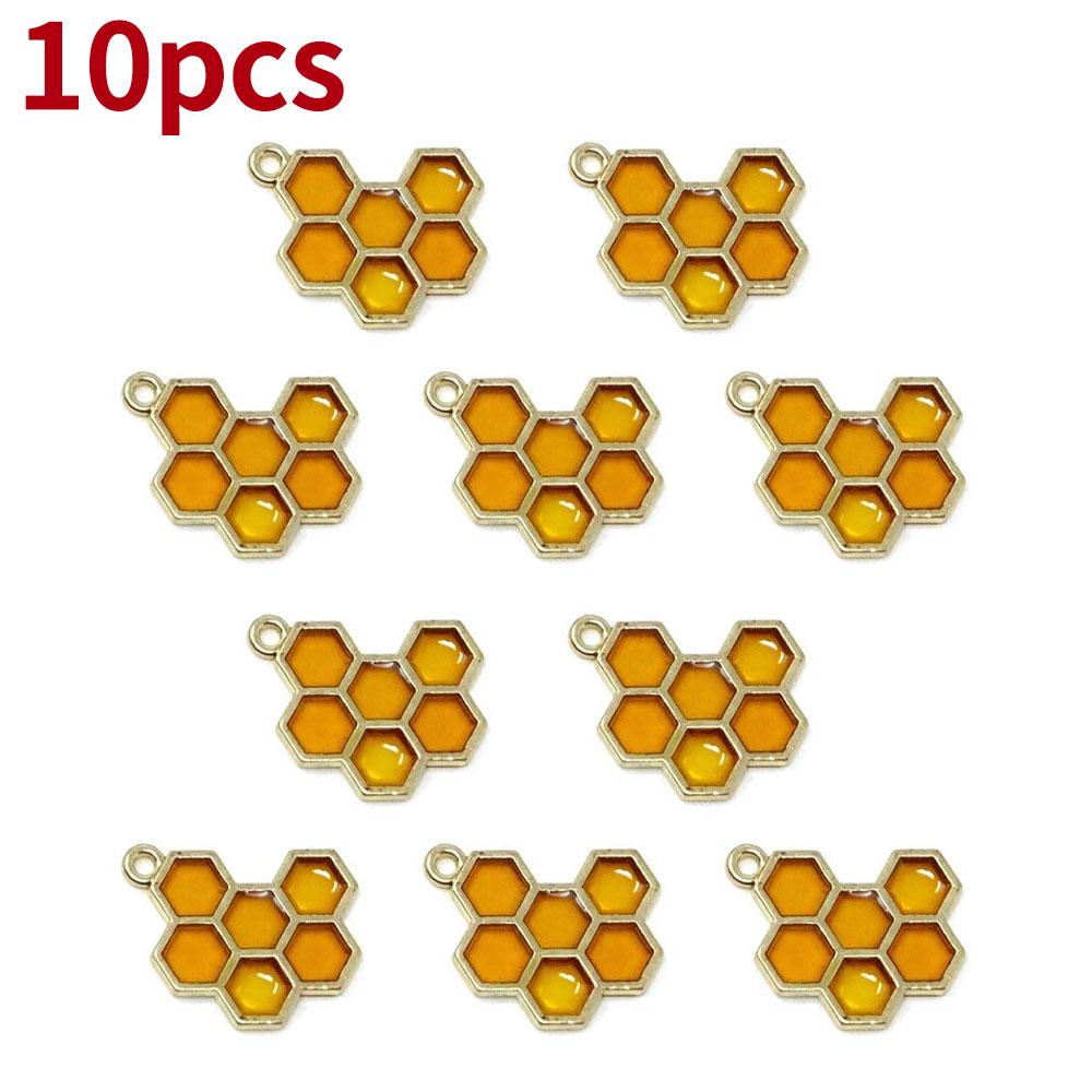 5/10/20 шт. Подвеска в виде масляных сот из сплава, желтая подвеска в виде сот, используется для изготовления ювелирных изделий своими руками, ожерелья, браслета, поделок