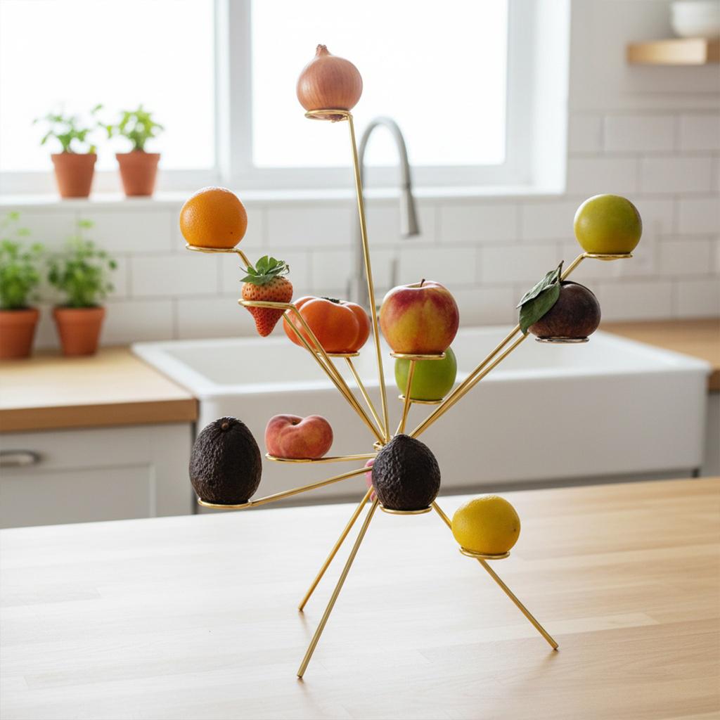 Exploding Fruit Bowl Creative Metal Fruits Stand Art 360° Floating Fruit Display For Kitchen Festival Party Desk Ornaments Decor