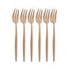 6Pcs Fruit Fork Luxury Flat Handle Stainless Steel Rose Gold Matte Cake Forks Lovely Mini Fork Used For Cake In Party Fork Restaurant