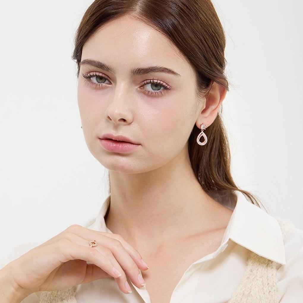 [LsSHOP] Серьги из 14-каратного золота Grusha (Позолоченный)_LJ5179BRE