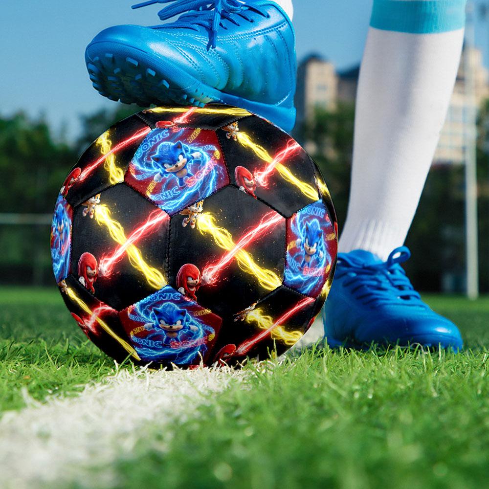 1pc Sonic the Hedgehog Soccer Ball Size 5 Indoor Soccer Ball Fashion Colorful Backyard Game - Great For Sports Fans Gift HE43