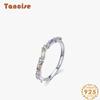 Tancise Classic 925 Sterling Silver Zircon Ring Ladies Jewelry Wedding Promise Party Gift