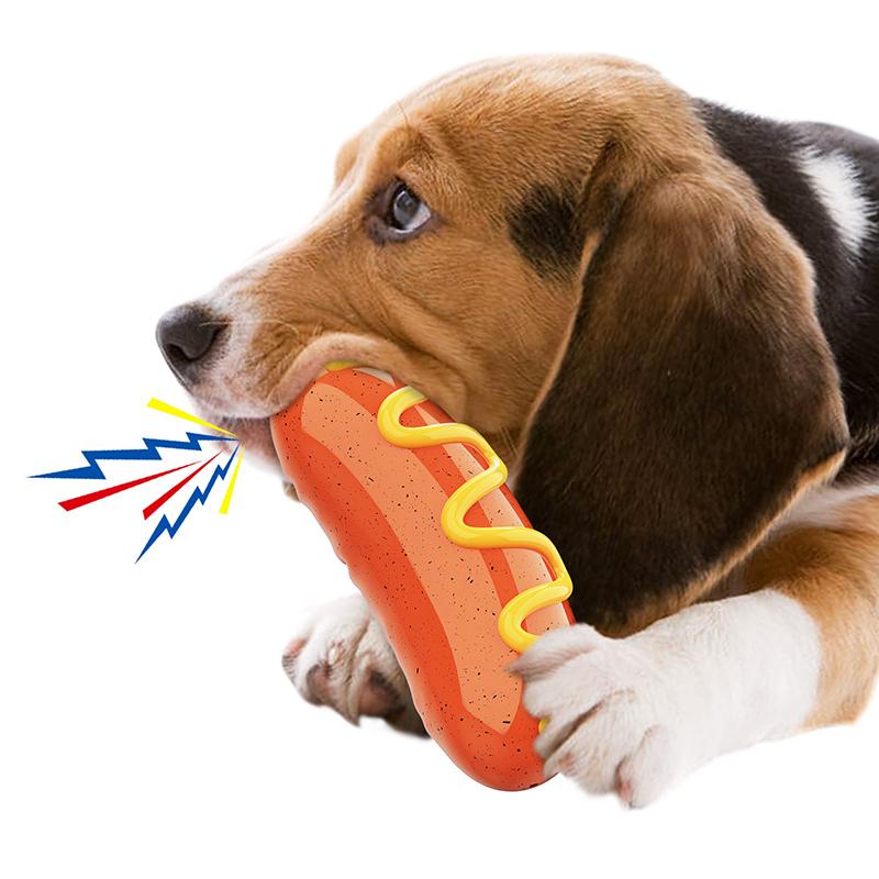 Игрушки для собак TPR Игрушки-пищалки для собак, устойчивые к укусам Эластичные игрушки в форме сосиски для обучения чистке зубов у собак Интерактивные игрушки Товары для животных