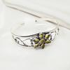 Citrine Gemstone Bangle 925 Sterling Silver Cuff Bracelet, Handmade Designer Jewelry Adjustable Bangle, Gift For Mom
