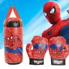 Boxing Toy Set Spiderman Printing Stress Relief PVC Decompression Punching Bag Gloves for Children