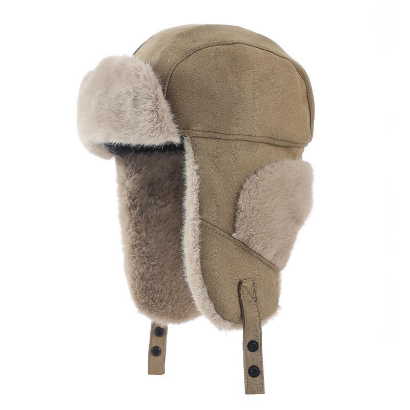 Japanese Thickened Plush Lei Feng Hat In Autumn and Winter Casual Versatile Retro Warm Hat Outdoor Travel Cold Ear Protection Hat