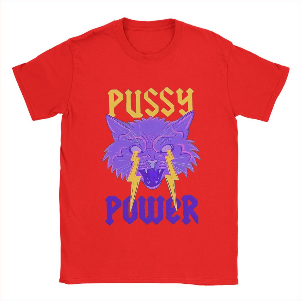 Casual T-Shirt Beach Pussy Power Trendy Cool T-Shirts Funny Cotton Tee Shirt for Men Aesthetic Printed Short Sleeve Top Tees