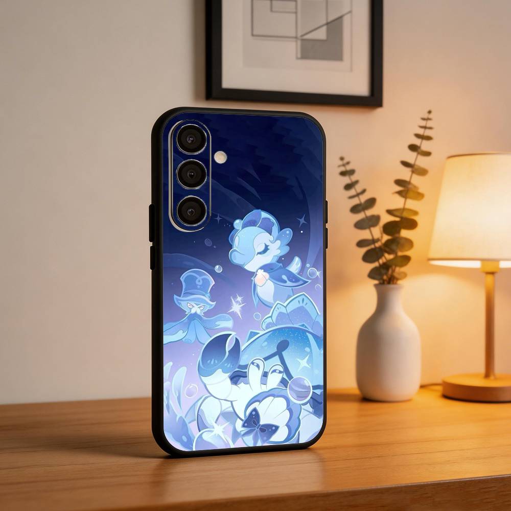 Чехол для телефона Fennina G-Genshin I-Impact для Samsung A73, A21s, A22, A31, A32, A52, A53, A71, A80, Мягкий черный корпус