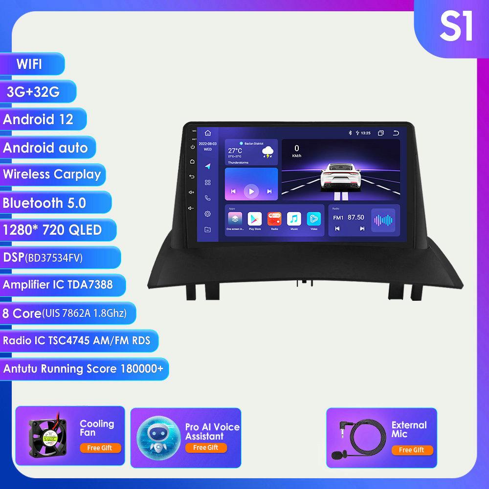 Система 7862 2din Android Autoradio для Renault Megane 2 2002-2009 Автомобильный радиоприемник Мультимедийный видеоплеер Интеллектуальный экран GPS-навигация Головное устройство Carplay 4G