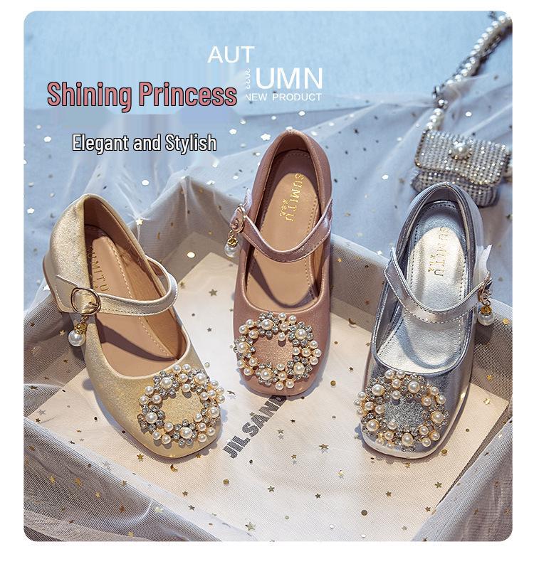 Детские туфли на высоком каблуке принцессы: Кожаная обувь Весна/Осень 2025