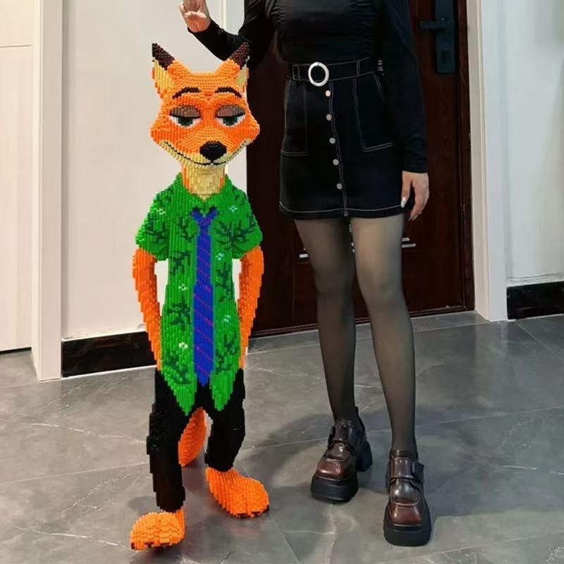 92 см Аниме Лиса Джуди Ник Миниатюрные Строительные Блоки Мультфильм Зверополис 2 Модель Украшение Игрушка Взрослые Дети Сюрприз Подарок