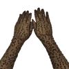 Hollow Breathable Long Gloves High Elasticity Opera Gloves Leopard Print Gloves  Evening Party