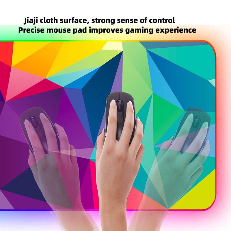 RGB большой 90x40 см офисный коврик для мыши светодиодный игровой коврик для мыши клавиатура компьютер геометрический стол подушка для планшета ПК коврик для ноутбука