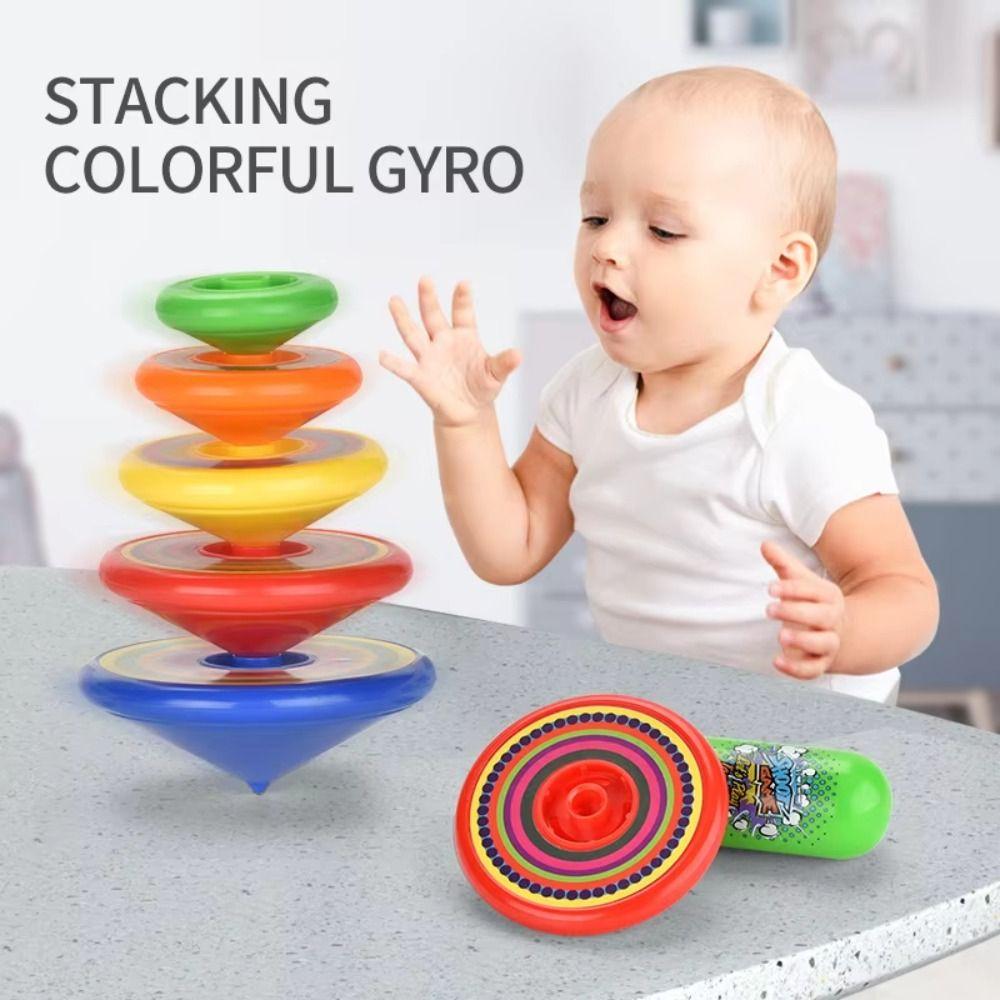 Gyro Folding Flying Stacking Gyroscopes Rotating Toy Launcher Gyroscope Set  Boys Gift