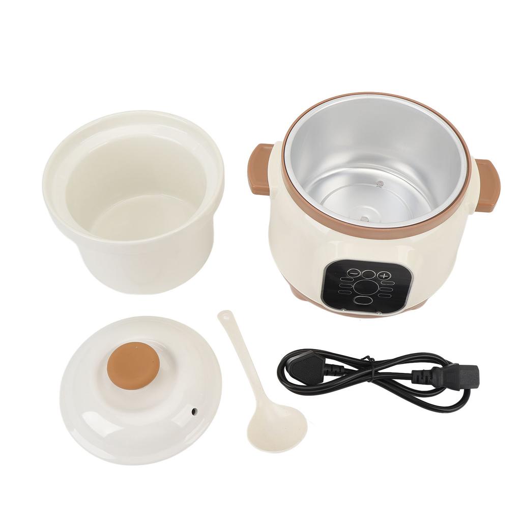235W Electric Stew Pot 1.8L Capacity Stew Cooker for Soup Porridge Anti Dry Burning 24 Hour Smart Ti