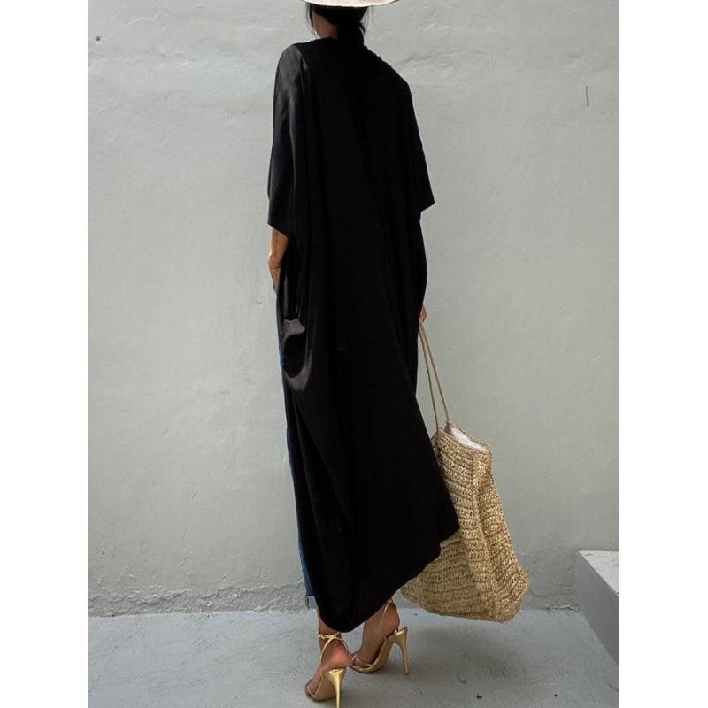 Длинный хлопковый кардиган с рукавами кимоно и завязкой спереди для пляжного отдыха