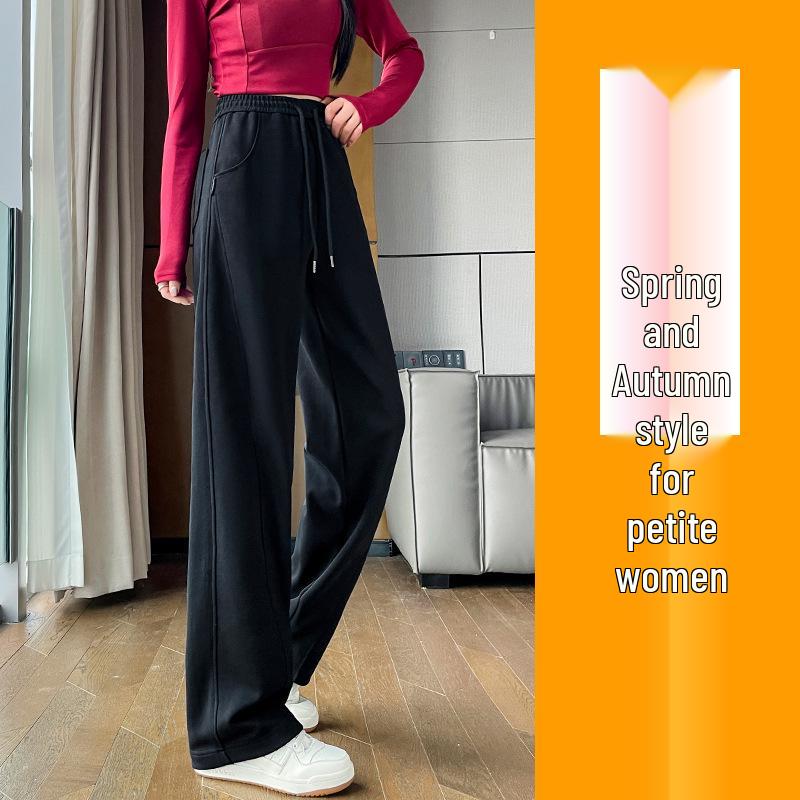 Женские спортивные штаны с флисовой подкладкой 2024: Драпировка, Узкий, Прямой слим, и Широкие брюки для Весны и Осени