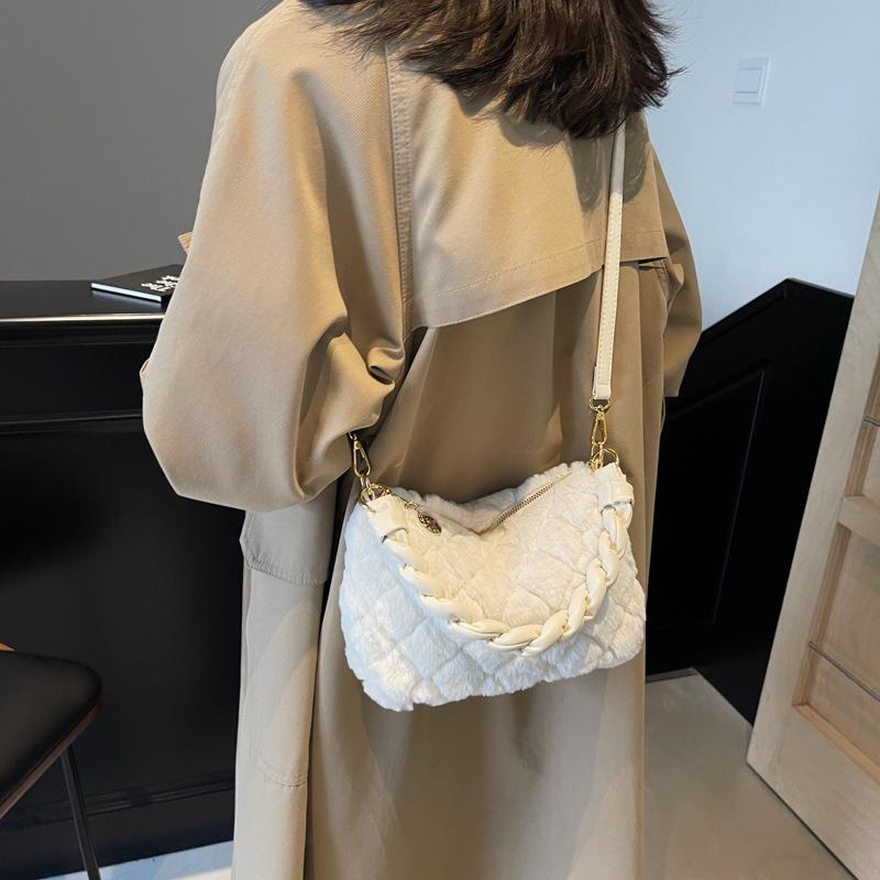 Популярная сумка-тоут женская осенне-зимняя новая модная плюшевая сумка через плечо сумка-мессенджер для通勤
