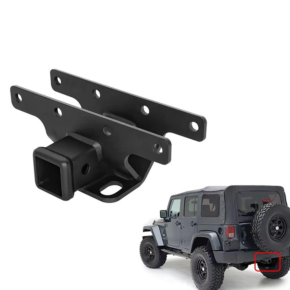 Rear Towing Trailer Hitch Receiver 2inch Steel Tow Connector Accessories 4 Door For Jeep Wrangler JK 2007-2018/JL 2018-2025