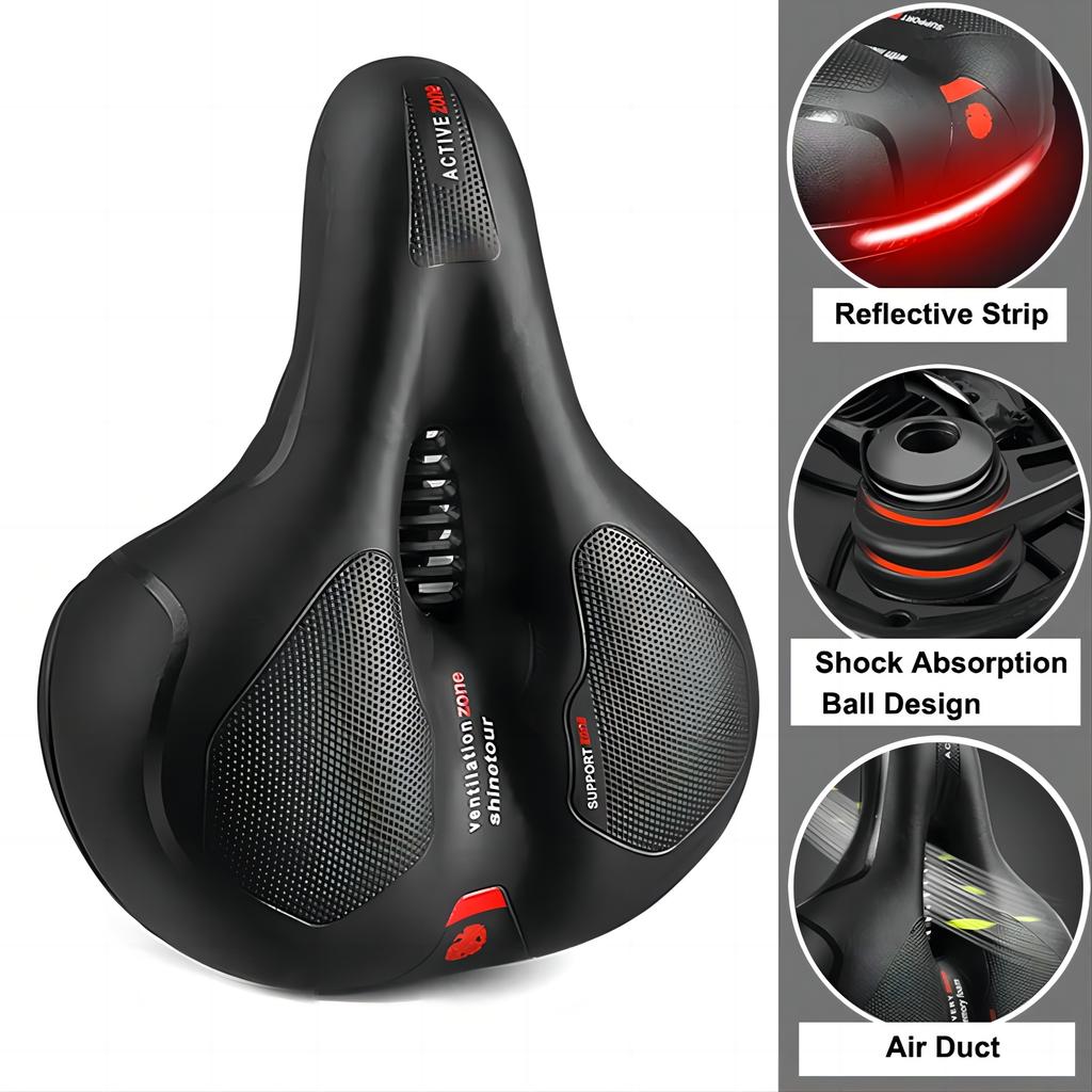 Hollow Breathable Bicycle Saddle for Men and Women,MTB Road Bike,Shock Absorbing,Comfortable,Big Butt,Bike Seat,Safety Warning