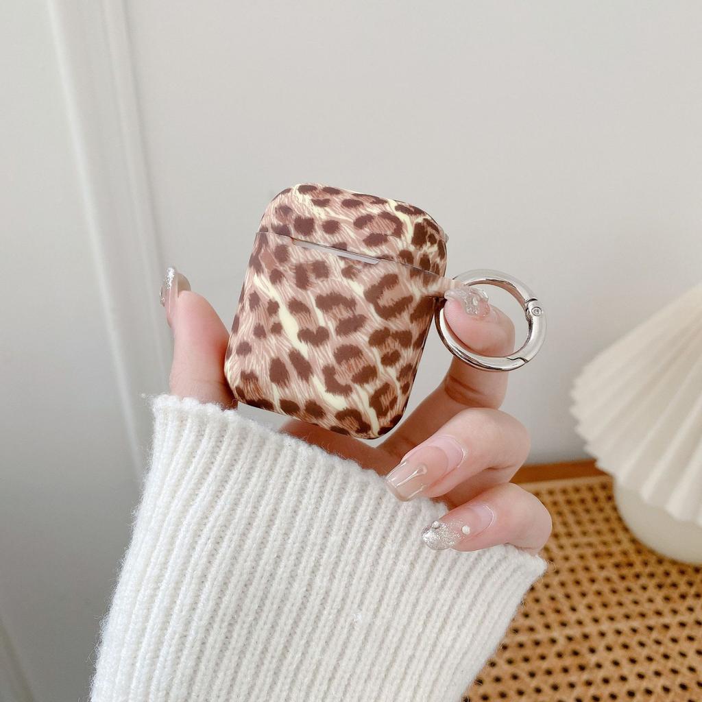 Internet celebrity ins leopard print earphone case for AirPods 1 protective case silicone soft case Apple earphone case batch