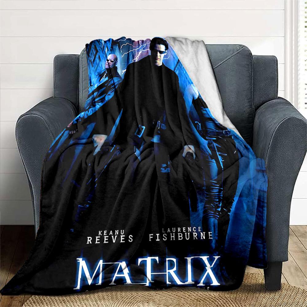 1pc Matrix Keanu Reeves Flannel Blanket Soft Warm Throw for Home, Office, Travel, All-Season Cozy Bedding GiftL1194