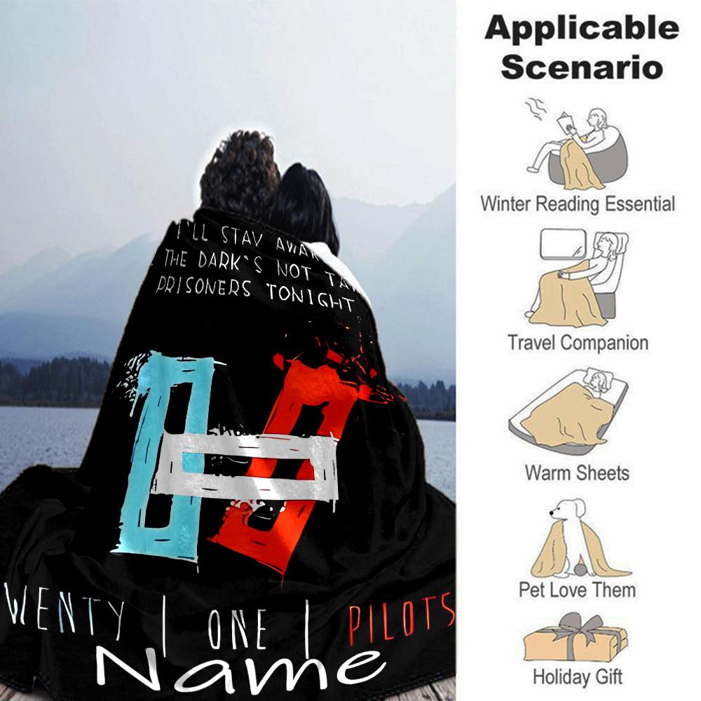 Customiz Name Personality Twenty One Pilots Blanket Soft &Warm Sofa Office Bed Travel Lunch Break Blanket, Gift Suitable All Seasons