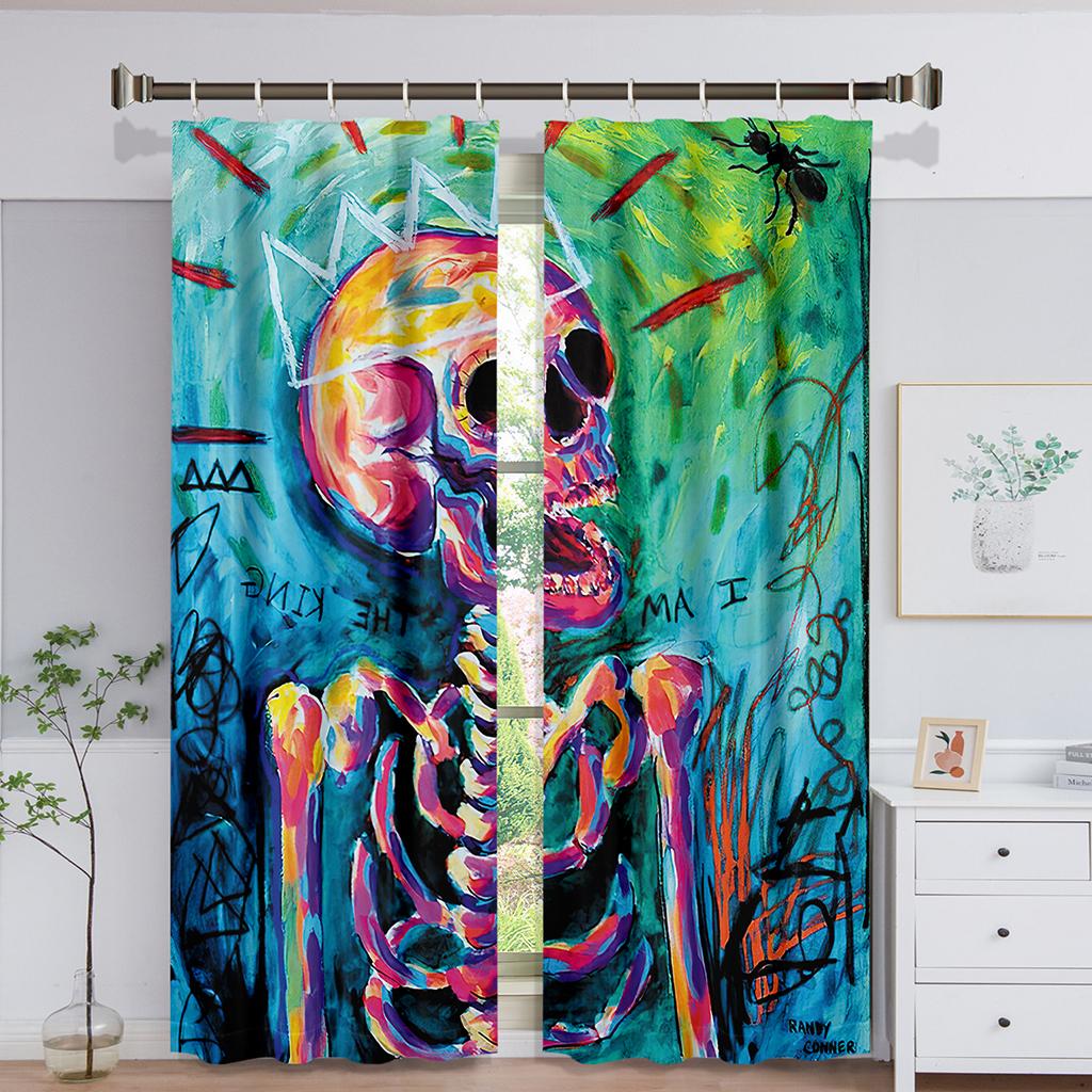 Готовые роскошные солнцезащитные шторы в виде черепа, тонкие шторы на окна для детей, спальни, гостиной, ванной комнаты, кухни, двери, зала, домашний декор, 2 шт.