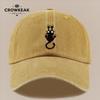 pc Running Black Cat Printed Baseball Cap Comfortable And Lightweight Urban Hat Korean Style WomenS Cap Vintage Distresse