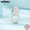 WOSTU 925 Sterling Silver Teddy Charm Beads for Bracelet DIY Jewelry