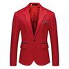Men Suit Coat Formal Business Style Single Button Cardigan Slim Fit Long Sleeve Turn-down Collar Solid Color Groom Groomsman Wedding Suit Jacket