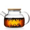 Pokaro Tea Glass Teapot, Heat-Resistant, Shatter-Resistant, Clear Glass Teapot, Round Shape, Perfect for Black Tea, Green Tea, Fruit Tea, Loaf Tea,