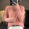 Autumn and Winter Women's Knitwear Fashion Casual Solid Color Print Long Sleeves O Neck Sweater
