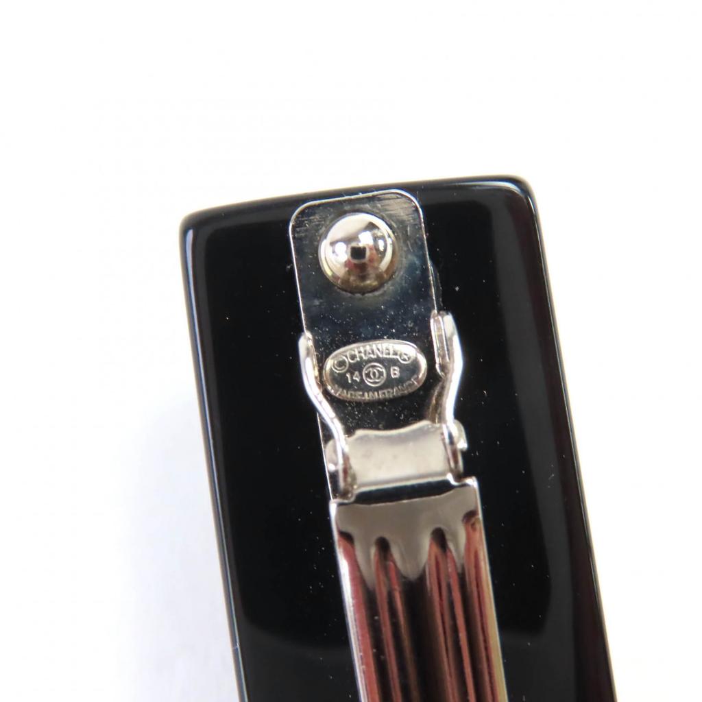 Chanel Hair Accessory COCO Mark Rhinestone Barrette Black Women 14B Used