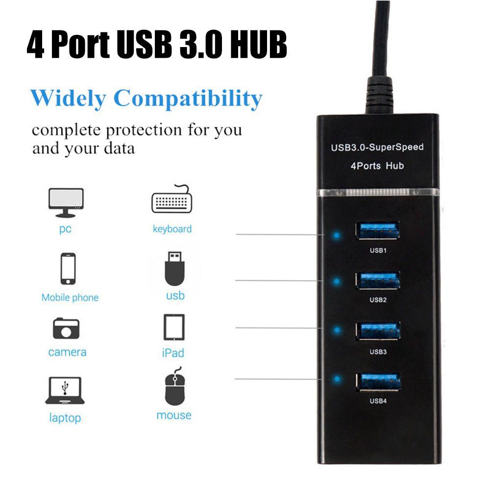 Durable Universal High Speed Up to 5Gbps Expander 4 Ports Splitter USB 3.0 Hub Data Sync Adapter