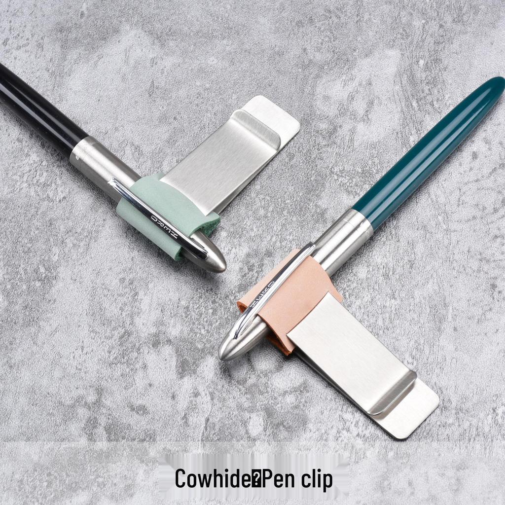 Блокнот путешественника Кожа Коровы Латунный Зажим для Ручки - Ретро Рукав из Нержавеющей Стали для Металлических Изделий