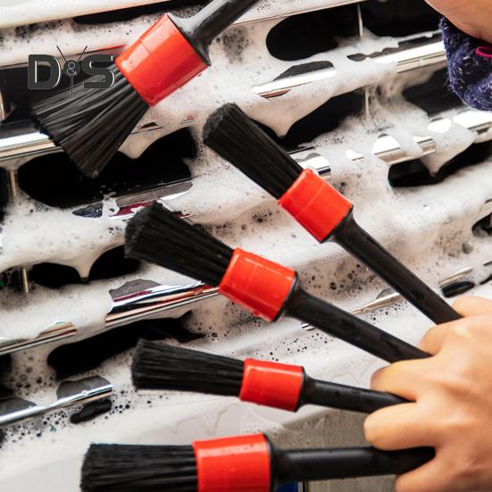 1 компл. щетка для деталей автомобиля, 5 размеров, мягкая щетина, длинная ручка, многофункциональный автомобиль, мотоцикл, универсальный инструмент для очистки зазоров, автокосмети...